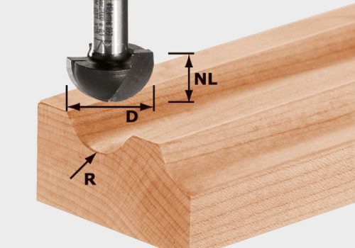 Festool Félgömbölyű horonymaró HW S8 R4